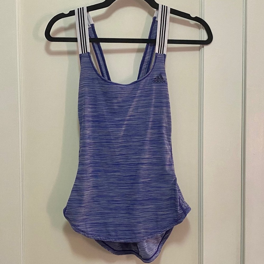 Adidas Performer 3-Stripes Tank in Purple